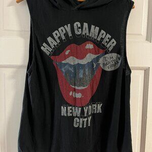 Happy Camper New York City Unique Graphic Vintage hooded Tank